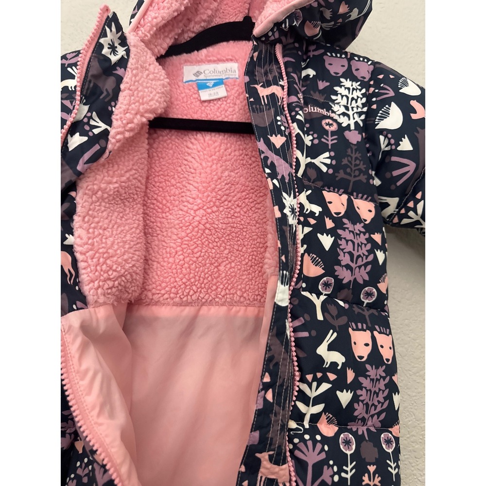 Columbia Fleece Lined Bunting Snow Winter Suit Pink Size 18-24 Months - Picture 8 of 12